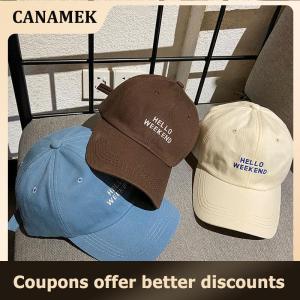 【 CANAMEK 】 Korean Letters Embroidered Baseball Hat Sun Protective Breathable Adjustable Casual Running Cap For Men Women