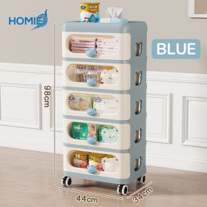 HOMIE 5 Layers Movable Organizer Storage Rack–Multi-Layer Shelf for NurserySnacksFeeding Essential