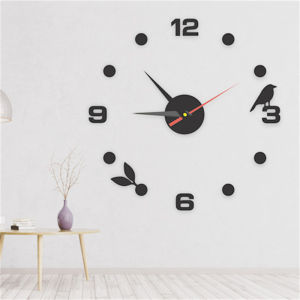 【YHdecor】3D DIY Cute Bird Luminous Wall Clock Decoration Art Acrylic Wall Decoration Home Wall Decor Stickers Silent Clock for Living Room Office 03