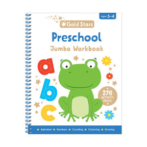 Gold Stars Preschool Educational Jumbo Workbook (276 Pgs) For Kids