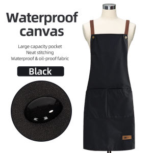 [Ready Stock+COD]Waterproof Apron With Pockets Rubber Vinyl Apron For Cooking Coffee Shop Western Restaurants Oilproof Kitchen Apron For Women Men