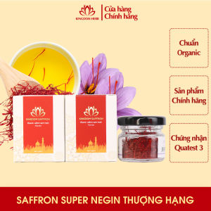 Combo 2 hộp (hộp/1gr) nhụy hoa nghệ tây Kingdom Herb hữu cơ saffron Iran chính hãng super negin thượng hạng