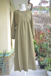 midi dressbaju gamis wanita bahan pololinen
