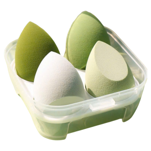 Bộ 4 Mút Trang Điểm Beauty Blender Kèm Hộp – Mút Tán Nền Makeup Sponge Cushion Không Ăn Phấn Mịn Lì