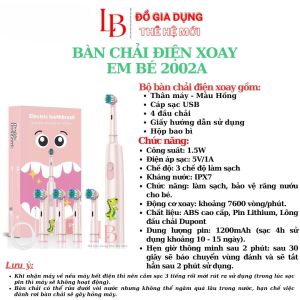 Bàn chải điện xoay trẻ em Umur 2002A bàn chải xoay công nghệ Đức với 3 chế độ làm sạch tặng kèm 4 đầu chải sạc Type C
