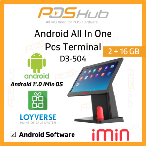 IMIN D3-504 15.6" Touchscreen POS Android All In One Pos Terminal 2+16
