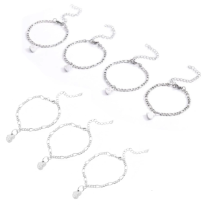 3/4Pieces Long Distance Relationship Bracelets Heart Matching Clover Pendant Bracelet Valentines Day Gift