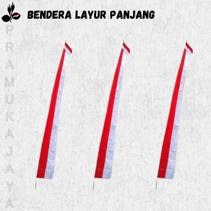 Umbul-umbul Merah Putih 4Meter Layur Lurus Bendera Umbul-Umbul Panjang ...