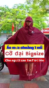 Áo mưa choàng siêu to Sơn Thủy - áo mưa vải dù cỡ đại K7D Bigsize- ST3