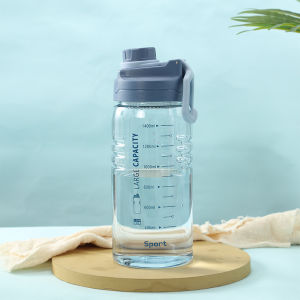 【1.5L Extra-large Capacity】Portable Water Bottle with Scale Marker and Carry Handle on-go Trip Leak-proof Outdoor Sports Gym Fitness Drink Cup