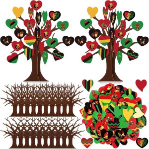 Motipuns 32 Sets Kwanzaa Tree Craft Kits Make Your Own DIY African Traditional Holiday Paper Trees Decorations Happy Kwanzaa 3D Paper Tree Crafts Kit Supplies for Party Table Decor Fun Activities Home