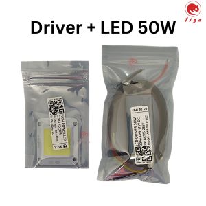 Set Driver + LED Chip 50W Sparepart Lampu Sorot 50 Watt - Trafo Lampu LED