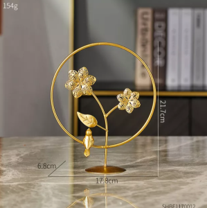 Pajangan Hiasan Meja Daun Bunga Metal Leaf Ornament Plant Flower Theme