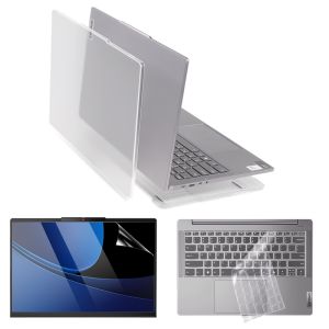 Ucons Frosted Transparent Laptop Case for Lenovo IdeaPad Slim 5 Protective Cover with Keyboard Cover & Screen Film Scratch-resistant PVC Hard Shell