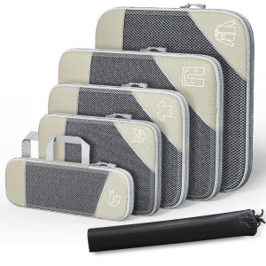 6Pcs Set Extra Large Travel Compression Storage Waterproof Nylon Packing Cube Travel Luggage Suitcase Organizer