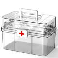 COD + Ready Stock】 First Aid Kit Box Transparent Plastic Family First Aid Box Medicine Storage Box High-capacity Medicine Storage. 