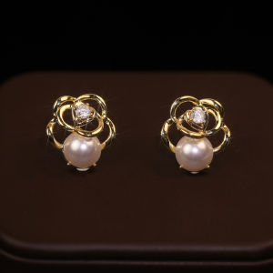 Frascati New Exquisite Hollowed Out Pearl Flower Earrings Party Girls Luxury Jewelry Korean Fashion Accessories For Woman’s Earring