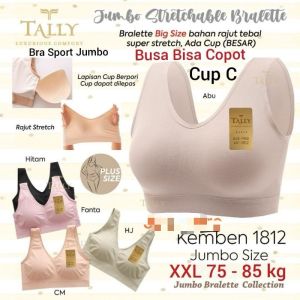 BH SPORT TALLY 1812 - BH TALLY SPORT 1812 - Tally 1812 BH Bra Sport Jumbo Tanpa Kawat Cup C Busa SedangTALLY BRA BH KEMBEN BRALETTE JUMBO 1812 I BAHAN RAJUT I FREE SIZE I ADA BUSA