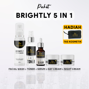 Paket Skincare Brightly 5 in 1 Dr Febrian Exclusive Perawatan Wajah Kusam Jerawat komedo Moisturizer