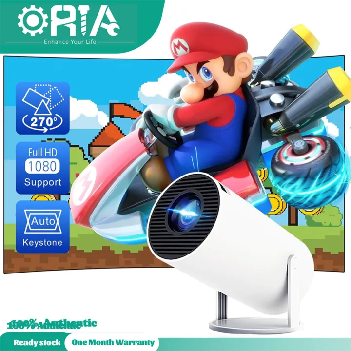 ORIA Mini 1080P Projector, Portable Outdoor Movie Projector, Full HD WiFi Projector with Speaker for Home Bedroom, Compatible with Android Smartphone,U