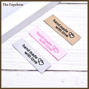 [The Fayshow] ป้ายผ้าทำด้วยมือ50ชิ้นป้ายพิมพ์ลายปักอุปกรณ์เย็บผ้าแบบทำมือ