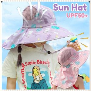 Kids Adjustable Big Brim Bucket Hat UV Protection Summer Sun Hat for Outdoor Beach Activities