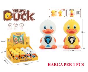 1 Pcs Mainan Anak Bebek Di tekan Bisa Berjalan - Mainan Duck Dasi Tekan Bisa Jalan