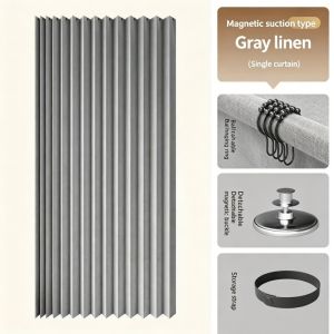 MLADEN Magnetic Shower Curtain Thicked Blackout Mildew Proof Waterproof Foldable Bathroom Curtain