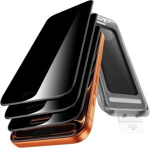 for iPhone 17 Pro Max Privacy Screen Protector 3 Pack [] [Micro-curved Edges] 9H+ Hardness Tempered-Glass Privacy Screen Protector Case Friendly 6.3 inch