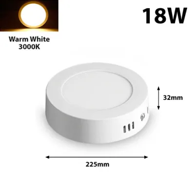 Ceiling Surface Mounted LED Panel Light Square Round Lamp White 6W 12W 18W 24W