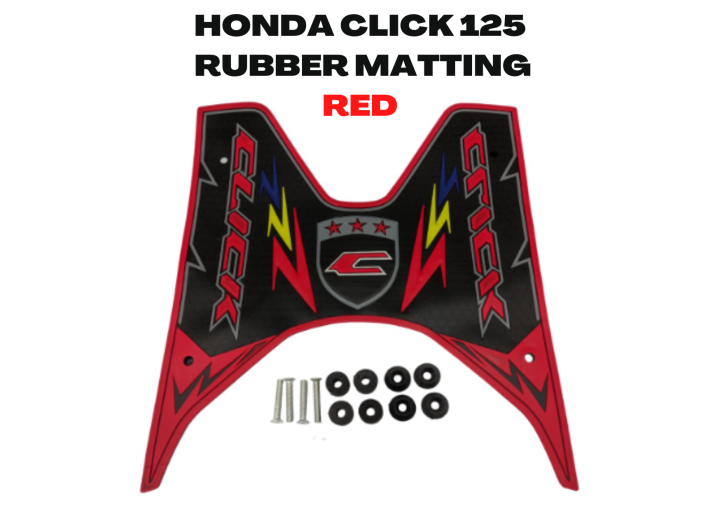HONDA CLICK 125i RUBBER MATTING RED / RED RUBBER MATTING MAKAPAL RUBBER ...
