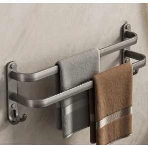 Rak kamar mandi gantungan handuk Rak Dinding Kamar Mandi Gantungan Handuk Double Layer - GM50 GUMI
