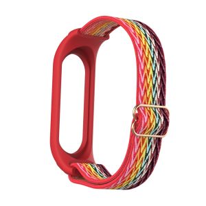 SinHGeY Strap For Xiaomi Mi Band 3 / 4 / 5 / 6 Soft Nylon Fiber Stripe Strap Elasticity Mi Sports Loop Replacement Wristband