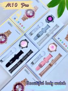 Đồng hồ thông minh sang trọng kim cương dây đeo silicon & kim loại vòng đeo tay thông minh thời trang cho phụ nữ