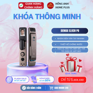 Khóa cửa vân tay Demax EL928 PB mở bằng nhận diện khuôn mặt Face ID vân tay mật mã thẻ từ...