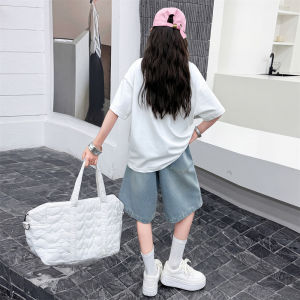 Children Fashion Summer Set for Girls Street Stylish Outfit T-shirt Denim Shorts 2 Pieces Clothing Suit Kids Casual Tracksuit h260702