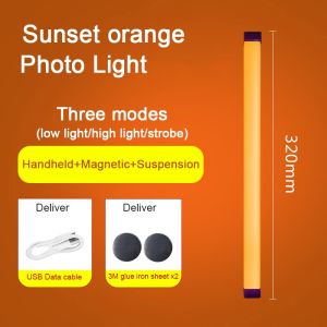 USB Rechargeable LED Fill Light Handheld Video Lights LED Stick Photography Night Light bar Flash INS Colorful Atmosphere Selfie Lamp Emergency light Portable Magnetic dormitory table lamp study wall lamp