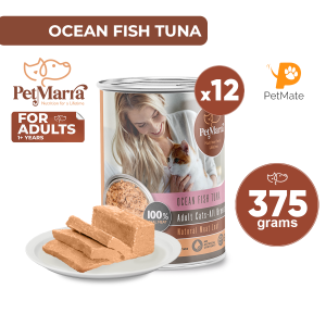 PetMarra Adult Cat Wet Food Can Natural Meat Loaf Ocean Fish Tuna 375g BUNDLE OF 12 - PetMate