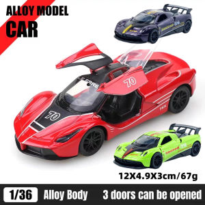 Diecast toy car Pagani Ferrari Tesla Bugatti model mini alloy pull back door open collectible kids gift