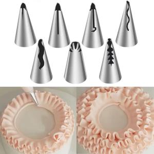 Bộ 7 đầu phun trang trí bánh bằng thép không gỉ phong cách Hàn Quốc bộ đầu phun trang trí bánh dụng cụ trang trí bánh