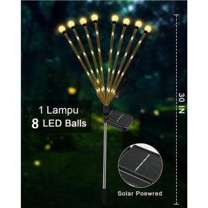 Lampu Hias Taman Tenaga Surya LED Cahaya Kunang Kunang Firefly 8LED/10LED Outdoor Solar Firefly LIght Dekorasi Teras Balkon Waterproof Anti Air