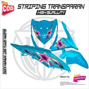 STRIPING VARIASI TRANSPARAN HONDA BEAT FI 2014 STICKER CUSTOM MOTIF BINTANG