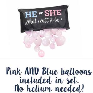 He or She What Will it Be Gender Reveal Balloon Surprise Drop Bag