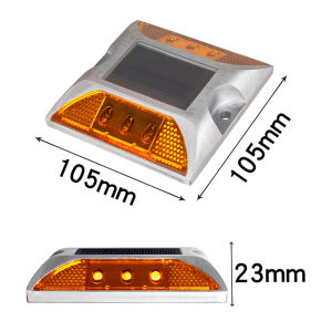 Solar Road Stud with Anchor Outdoor Led Solar road Light Garden Stair Deck Lights Waterproof Ground Lamp Driveway Pathway Yard Dock Road Markers Solar Square Aluminum LED Flashing Blinking on and off Cat Rye Reflector