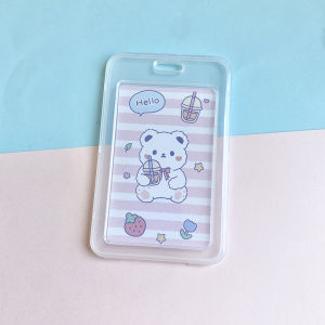 🎀Ready Stock🎀Ins Transparent Cute Key Chain ID Credit Card Holder Student Bus Card Case Access Card Cover🧸卡通透明钥匙扣创意学生可爱卡套🧸