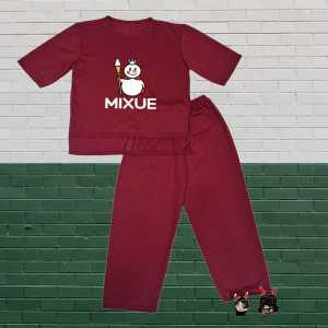 Setelan Anak Perempuan Over Size / Tanggung Gambar MIXUE Umur 5-13 TAHUN