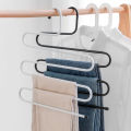 S-SHAPE5 Layer Pants Hanger-Pants Trousers Hanger Multi Clothing Towel Storage Rack Closet Space Saver. 