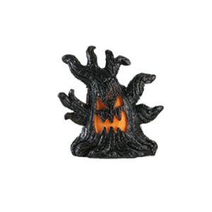 NHIH Resin Halloween Monster Tree Light Ornament Glow Effect Mini Tree Stump LED Ghost Decor Lights Vintage Freaky Grimace Tree Tabletop Lamp Haunted House Decor