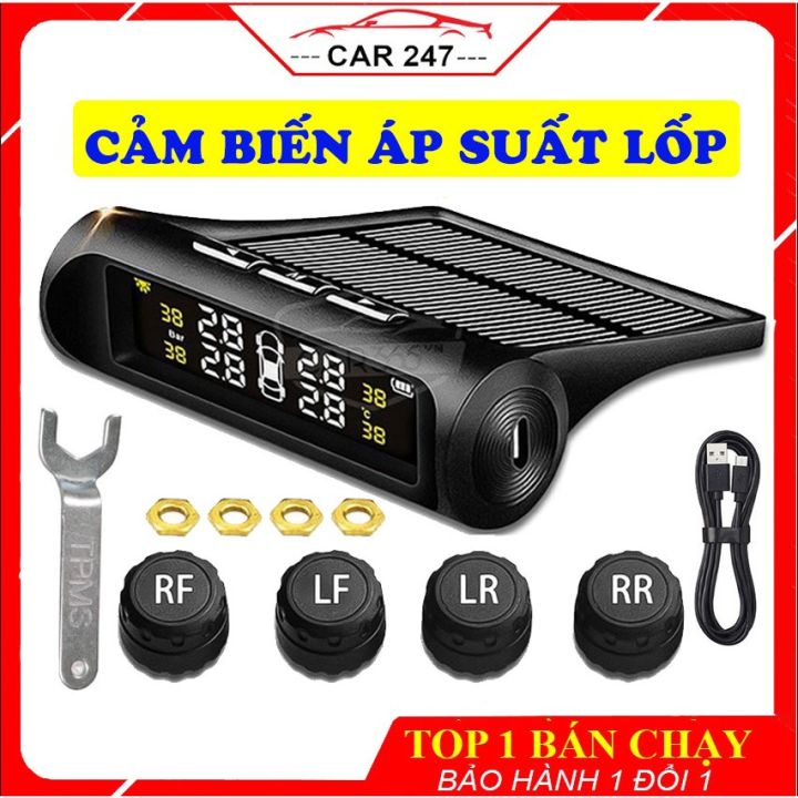 Cảm Biến Áp Suất Lốp Ô Tô, Cảm Biến Áp Suất Lốp Van Ngoài TPMS - Màn Hình Sử Dụng Năng Lượng Mặt Trời