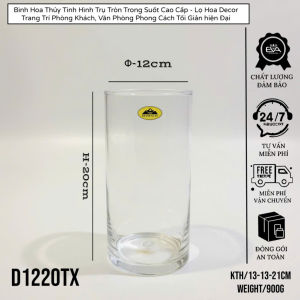 Bể Cá Mini Thủy Tinh Hình Trụ Tròn D1230TX Trong Suốt - Bình Nuôi Cá Cảnh Cá Beta Cá Bảy Màu Decor Bàn Làm Việc Cao Cấp